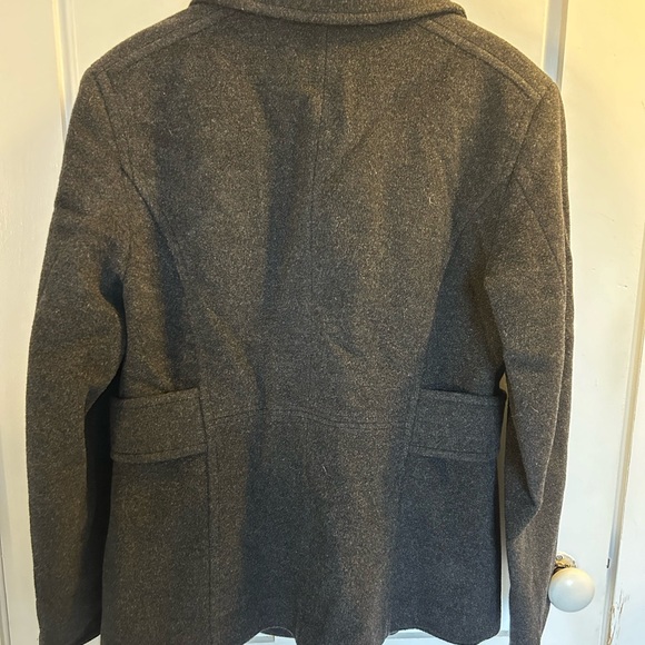 Classic wool pea coat in charcoal - Picture 2 of 7